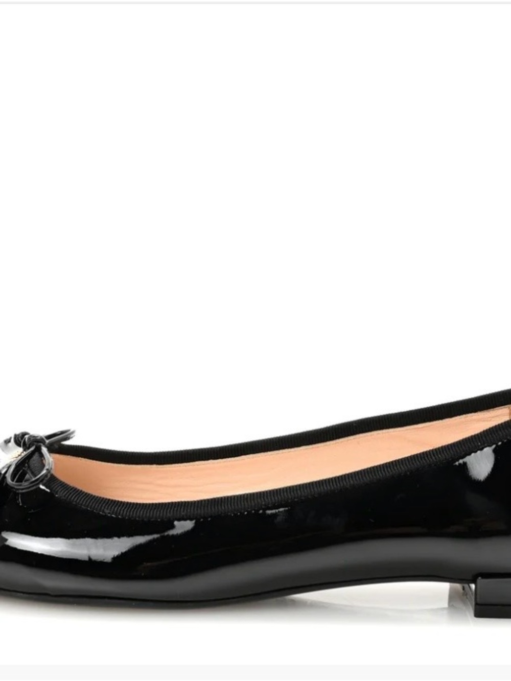 Prada Black Patent Leather Bow Ballet Flats